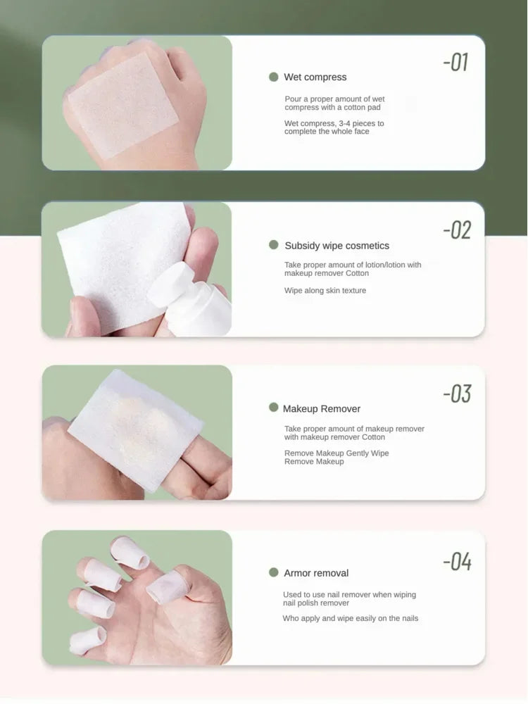 Disposable makeup cotton Soft makeup remover cotton Facial wet wipes Cleaning cotton, toner Cleansing paper Makeup cotton