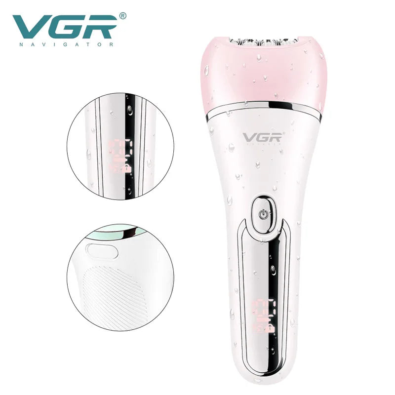 Original VGR Electric Women Epilator Female Shaver Leg Body Hair Removal Lip Chin Depilatory Lady Bikini Trimmer Facial Hair Re