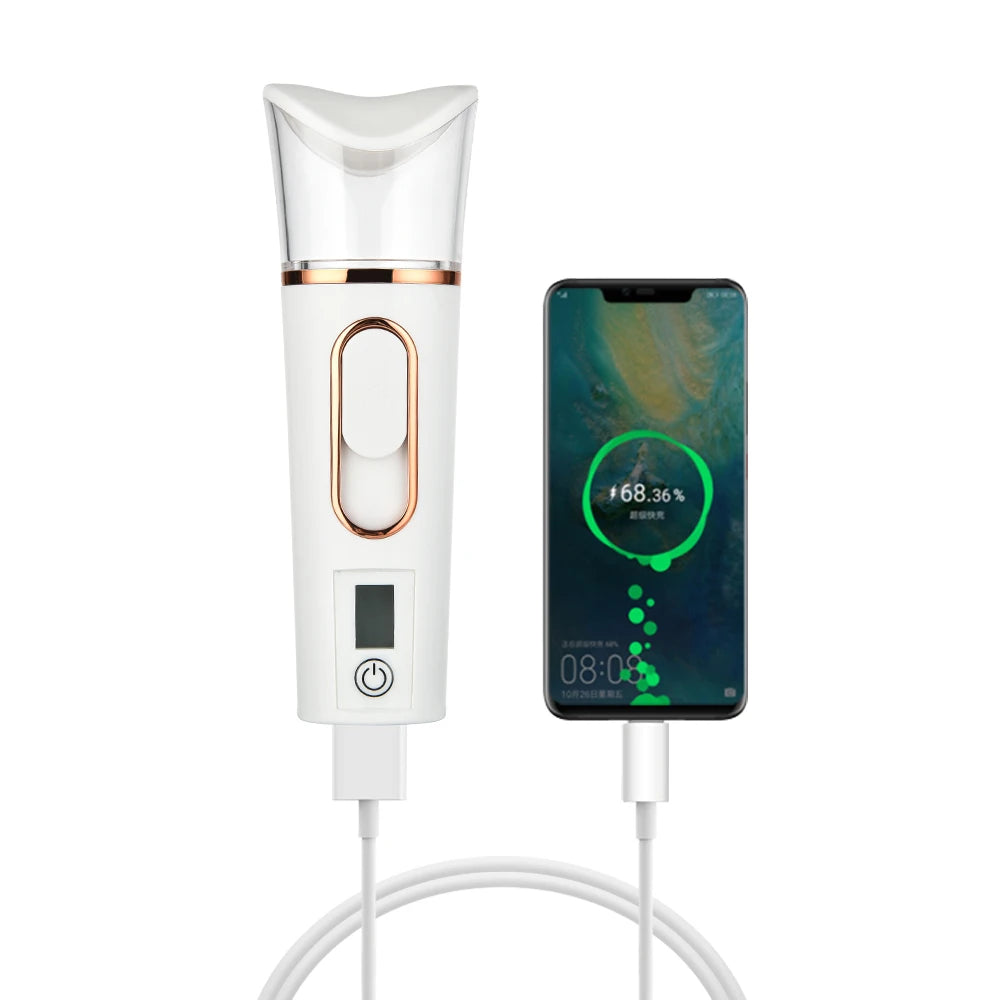 Nano Facial Sprayer Face Steamer Rechargeable Humidifier Nebulizer Portable Hydrating Moisturizing Women Beauty Water Skin Care