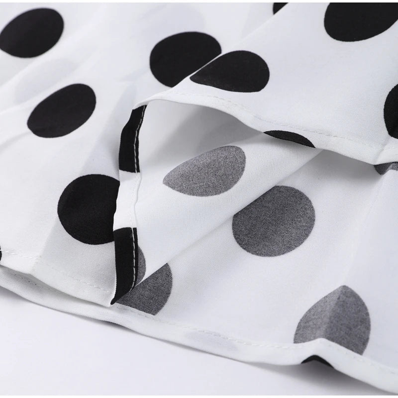 Sexy Polka Dot Women's Long Dress Square Collar Waist Cinching Belt Flare Sleeve Maxi Dressess Lady 2025 Summer Evening Vestidos