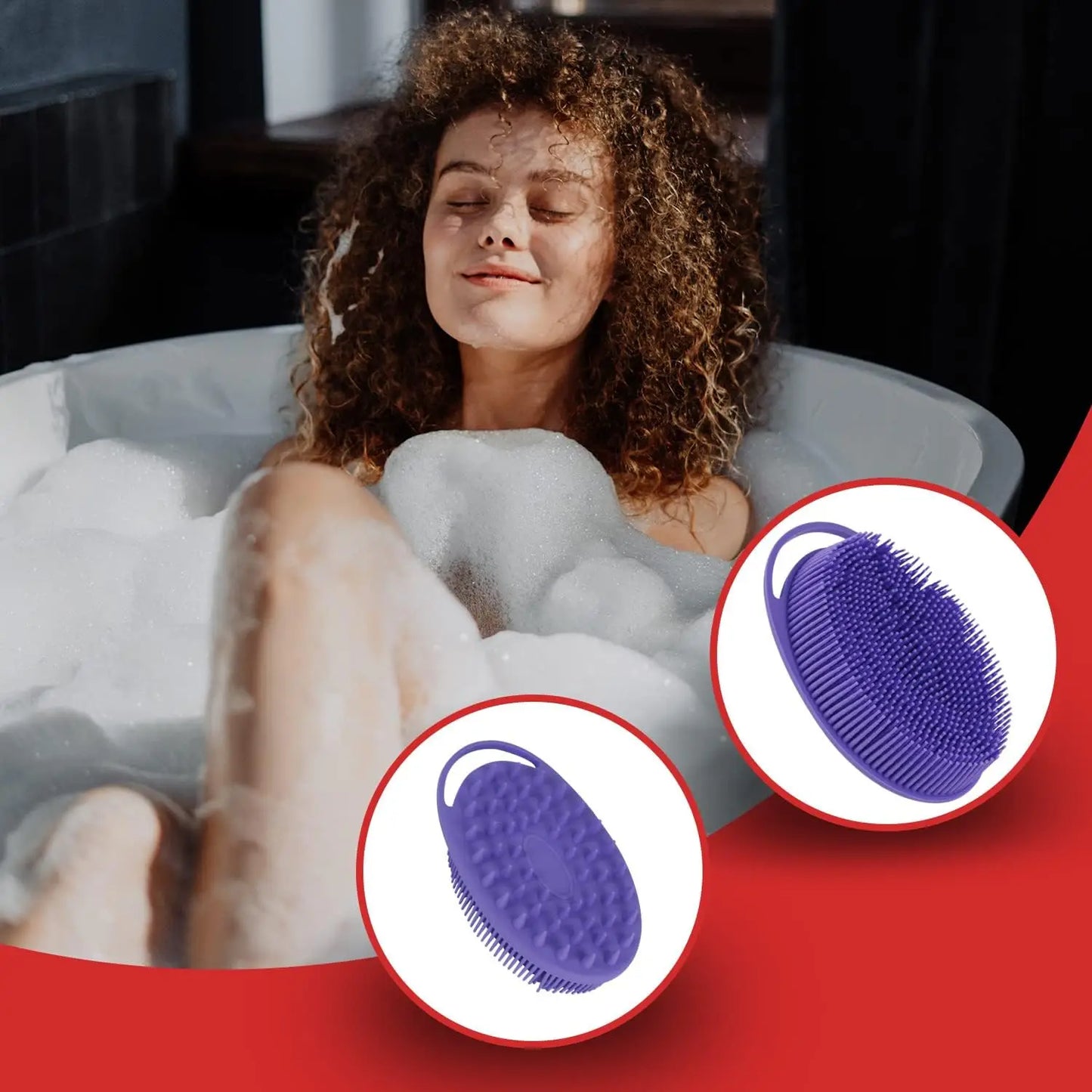 2 in 1 Soft Silicone Body Brush Wash Bath Shower Exfoliating Skin Fit For Baby Bath Shampoo Facial Massage Brush