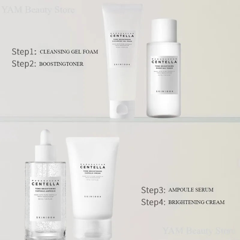 Korean Centella Brightening Toner Gel Facial Cleanser Ampoule Moisturizing Face Serum and Cream Skincare Original Products Set