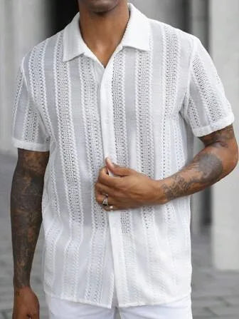Spring Summer Men's Sexy Short-sleeved Shirt, Outdoor Leisure Beach Men's Top Shirt, Party Casual Shirt Shirts for Men