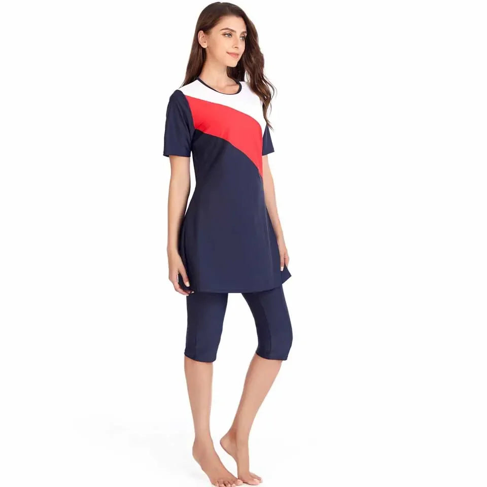 Burkini Muslim Swimwear 2025 Swimming Suit For Women Plain Modest Swimsuit Islamic Clothing Sets Fashion Long Dress Plus Size