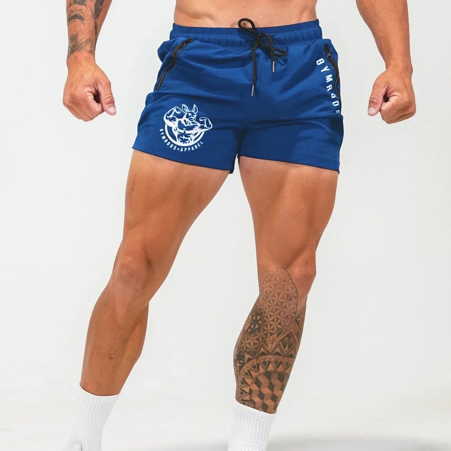 Sports Woven Quick Drying Three-Point Shorts Men's Fitness Tide Brand Slim Zipper Pocket Tide Brand Running Training Pants