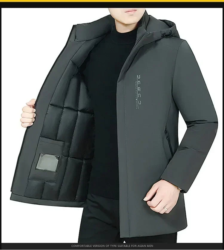 Hooded Plus Size Winter Parka Mens New Casual Thicken Cotton Fashion Cotton Male Jacket Hooded Outwear Windproof Warm Coat