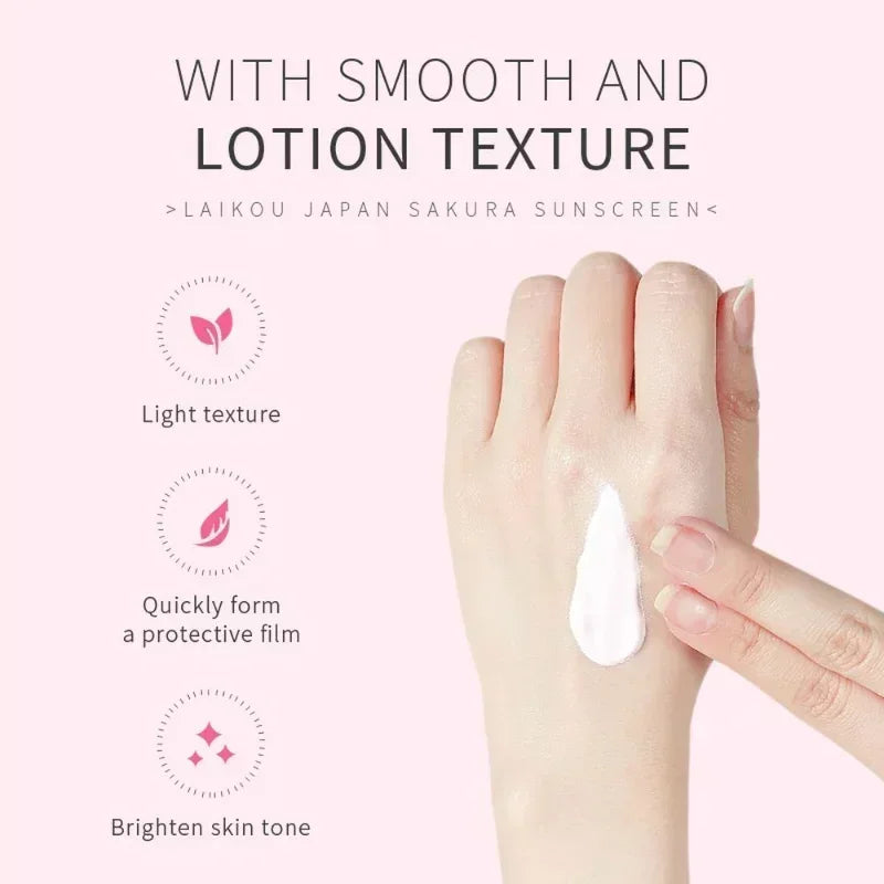 LAIKOU Sakura Sunscreen Spf50 Moisturizer Protector Facial Sun Block Isolation Lotionbloqueador solar faciales