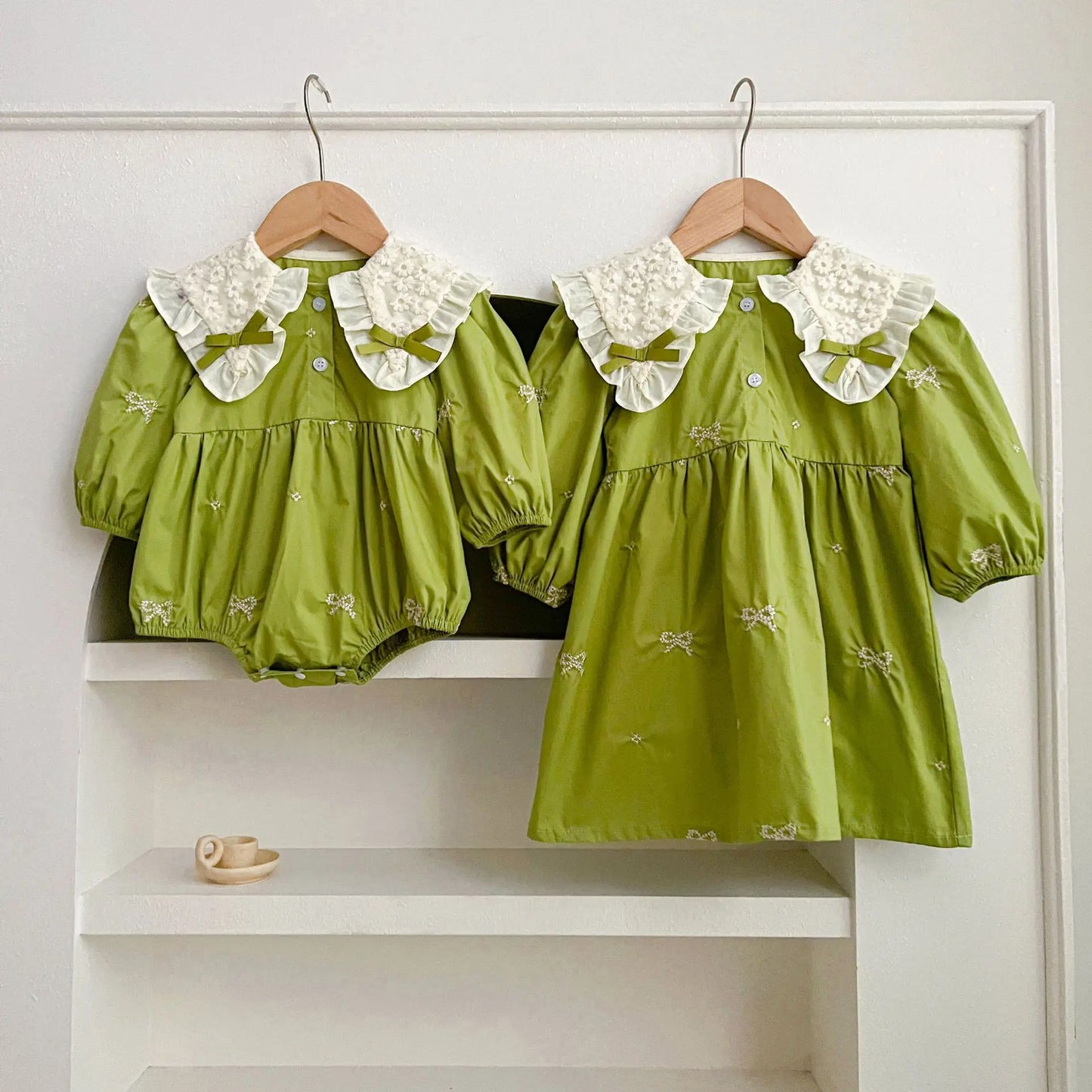 1-6Y Baby Girl Clothing Lace Autumn Casual Dresses Children Fashion Embroidery Sweet Princess Dress Long Sleeve Kids Party Dress