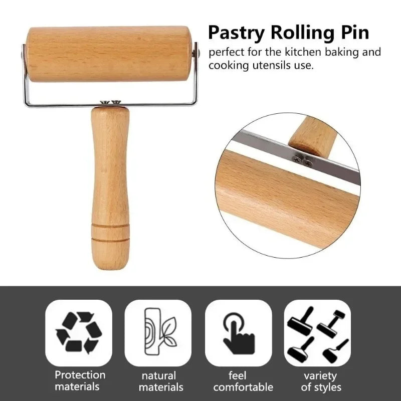 1PC Rolling Pin Pastry and Pizza Baker Roller Wooden Baking Crush Nuts Crackers Cookies Kitchen Utensils