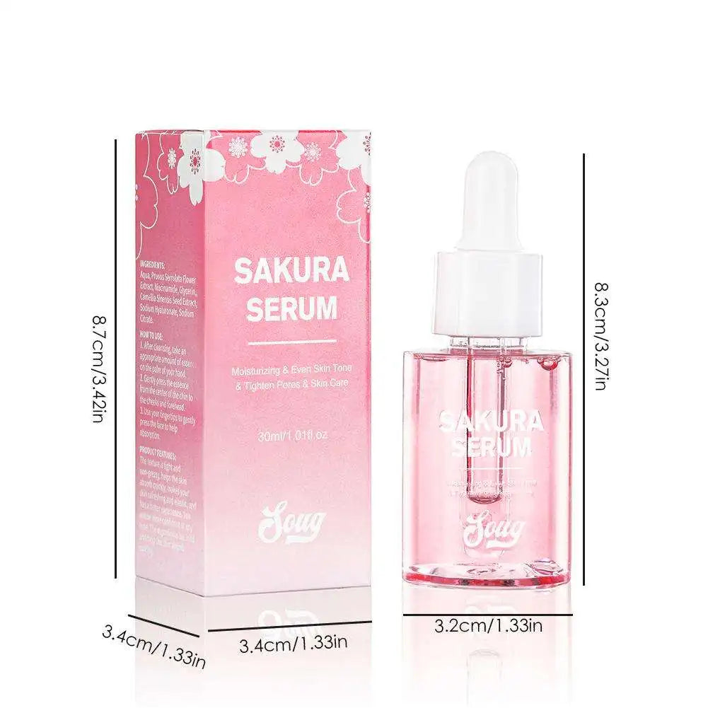 Niacinamide Sakura Serum Face Essence Deep Cleansing Moisturizing Dry Skin Shrink Pores Beauty Facial Skin Care Products 2/1pcs