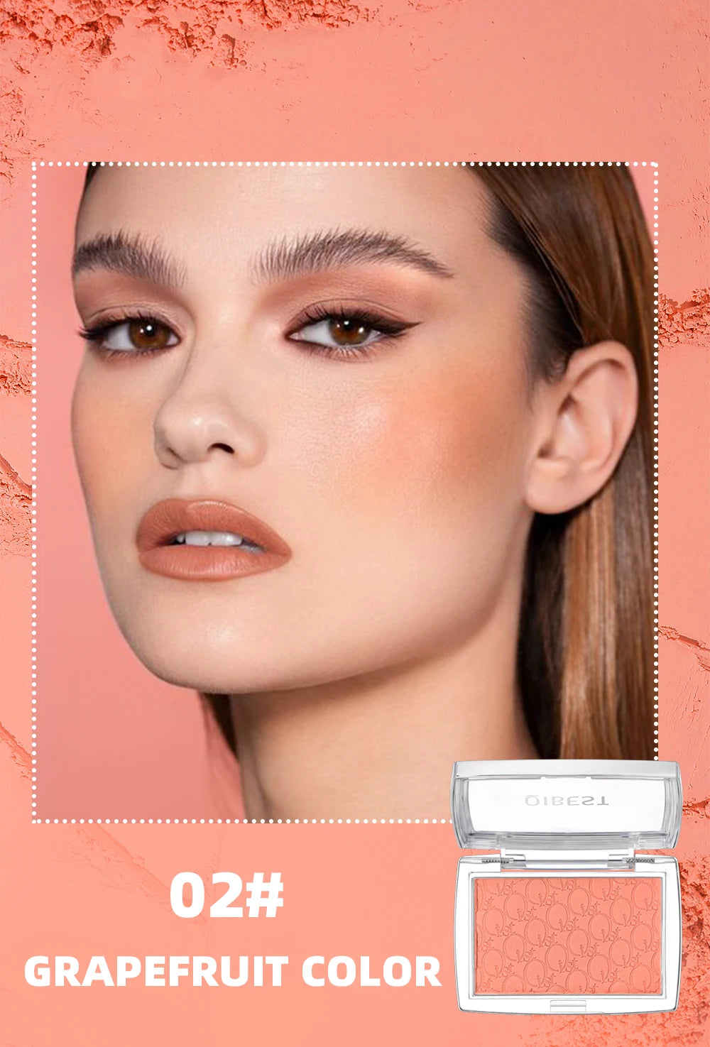 QIBEST Natural Cream Blush Palette Makeup Long-Lasting High Pigment Face Blusher Powder Facial Cheek Tint Rouge Women Cosmetics