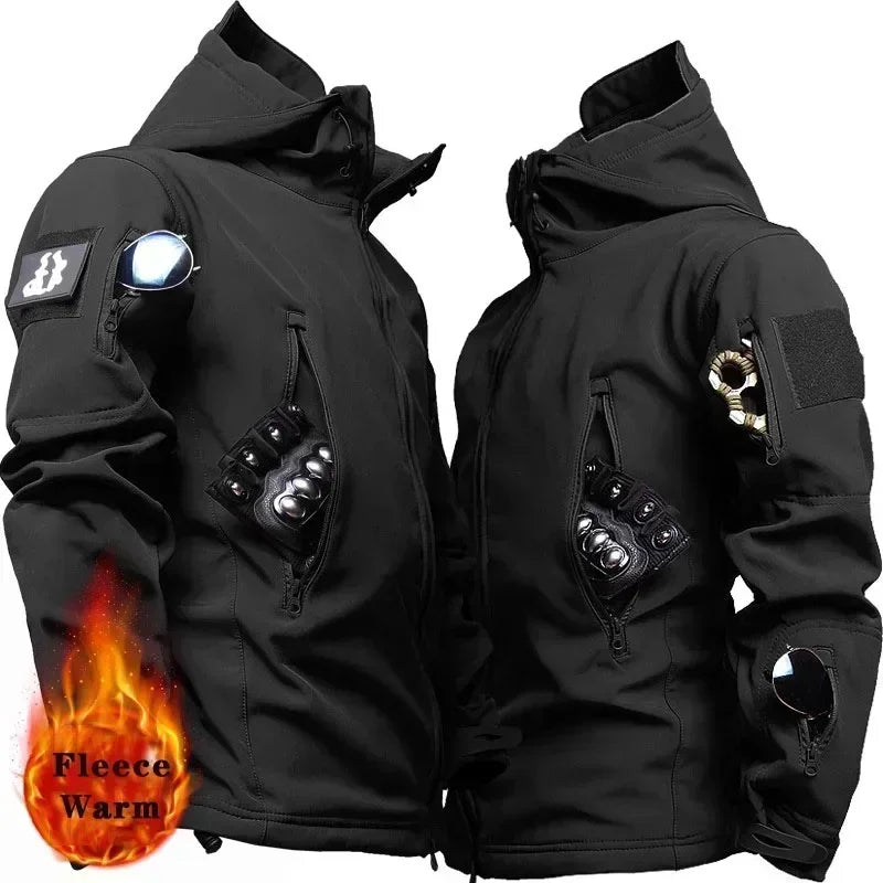 5XL 6XL Low Price Sale of Men's Outdoor New Soft Shell Waterproof and Cut Resistant Thick Wool Fleece Multi Pocket Tactical Set