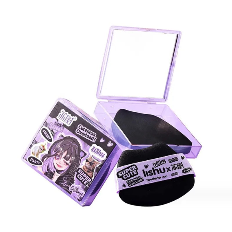 LISHU Bamboo Blotting Papers With Makeup Puff Mirror Refreshing Portables Oil Control Tool Kits Facial Oil Absorbing Sheets Care