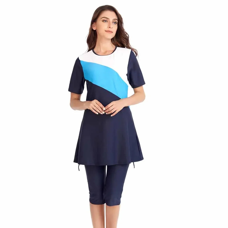 Burkini Muslim Swimwear 2025 Swimming Suit For Women Plain Modest Swimsuit Islamic Clothing Sets Fashion Long Dress Plus Size
