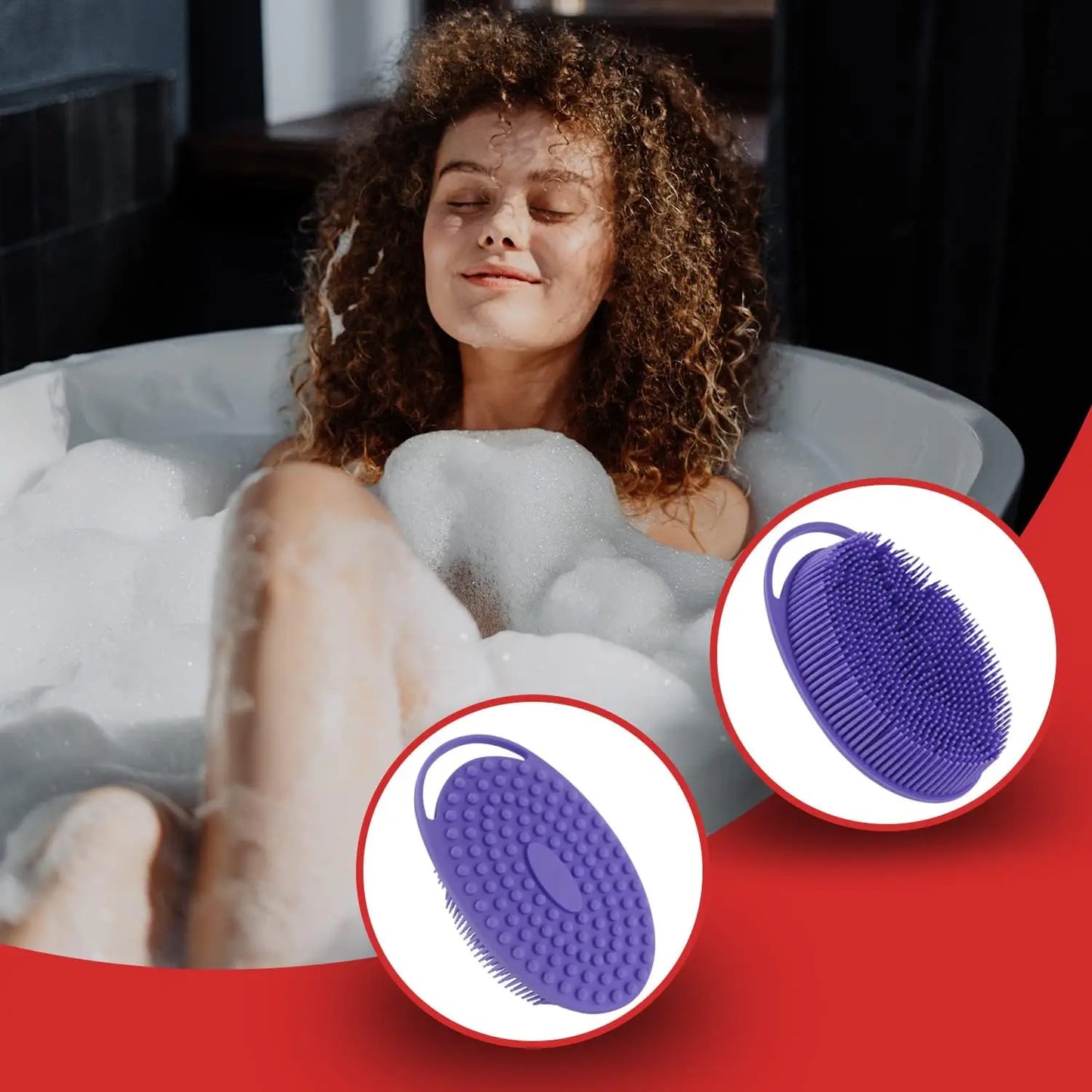 2 in 1 Soft Silicone Body Brush Wash Bath Shower Exfoliating Skin Fit For Baby Bath Shampoo Facial Massage Brush