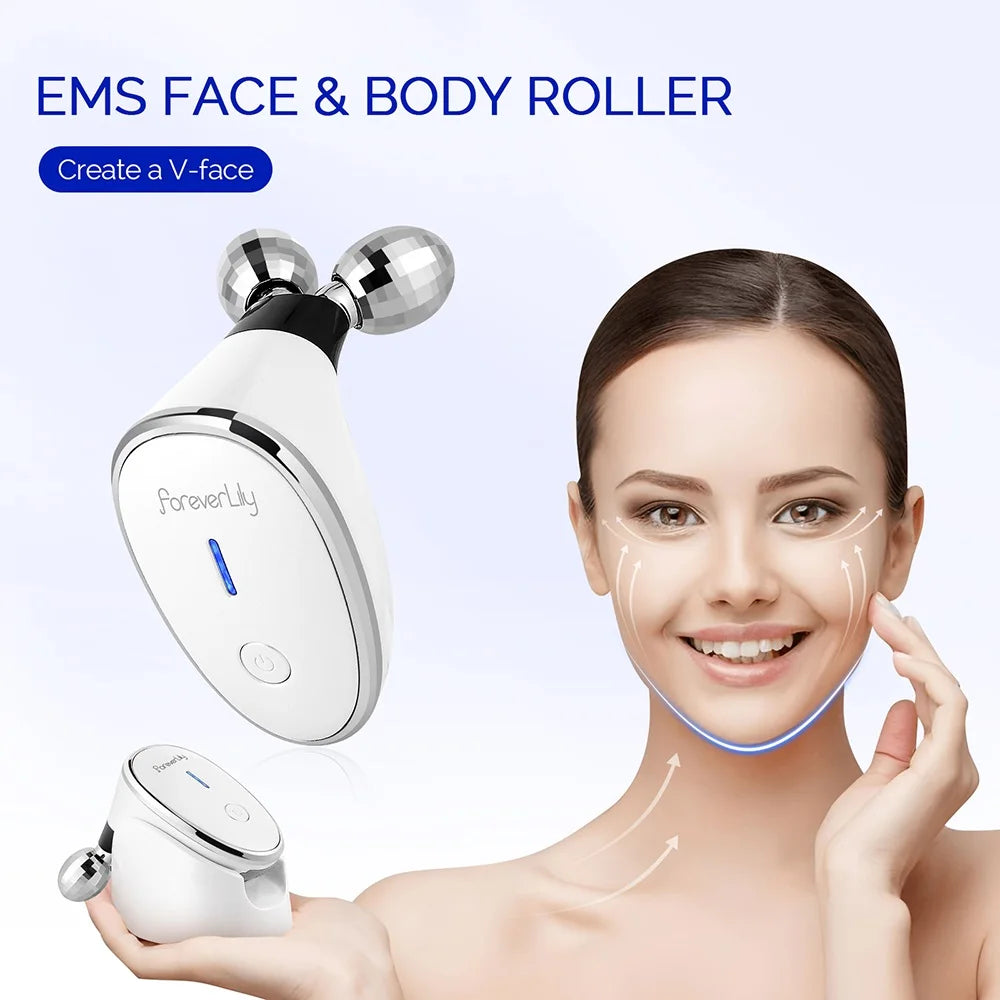 Foreverlily Face Body Roller Massager Facial Lifting Roller Chin Slimmer Double Chin Reducer Face V-line Massage Roller SkinCare