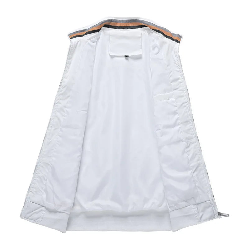 Quality Bomber Casual Jacket Men Autumn Zipper Outerwear Mandarin Sportswear Mens Jackets for Male Windbreaker Coats Spring