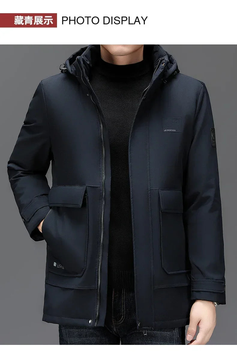 Men's Clothing Top Quality Brand Hooded Casual Fashion Long Thicken Outwear Parkas Jackets Winter Windbreaker Coats New Parkas