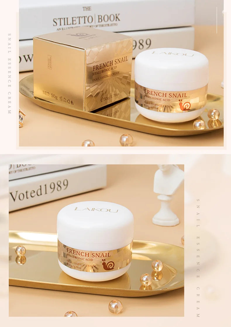 50g Snail Face Cream Improve Dry Rough Skin Smoothing Facial Hyaluronic Acid Moisturizing Nourishing Essences Cream Skin Care