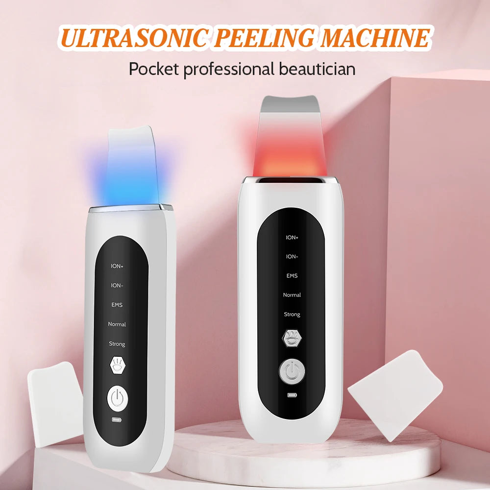 EMS Ultrasonic Cleaner Set Skin Scrubber Face Lifting Spatula Blackhead Remover Shovel Acne Pore Cleaning Facial Skin Care