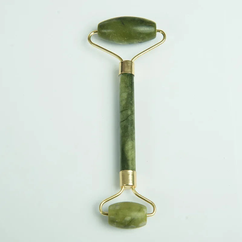 Natural Jade Facial Massager Face-lift Roller Wheel Single Head Jade Roller Facial GuaSha Acupuncture Massage
