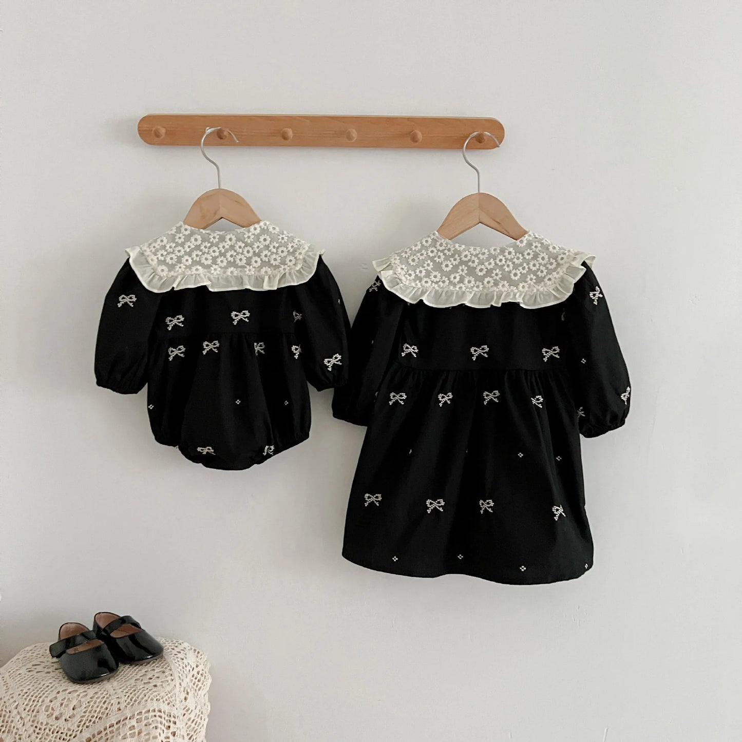 1-6Y Baby Girl Clothing Lace Autumn Casual Dresses Children Fashion Embroidery Sweet Princess Dress Long Sleeve Kids Party Dress