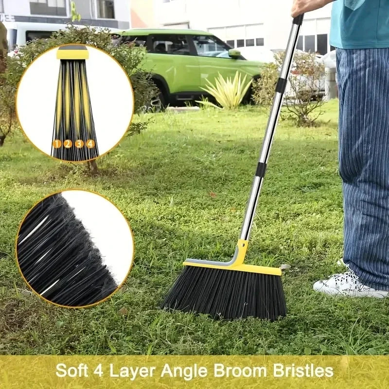 Heavy-Duty Broom Outdoor for Courtyard Garage Lobby Mall Market Floor Kitchen Room Office Pet Hair Rubbish Cleaning