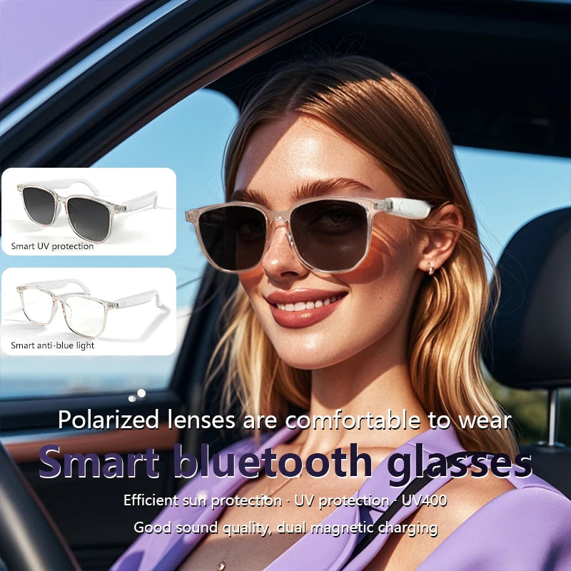 Smart Glasses Listenable Songs, Wireless Headphone Glasses, Shades for Women & Men, 3in1 Smart Glasses that Play Music