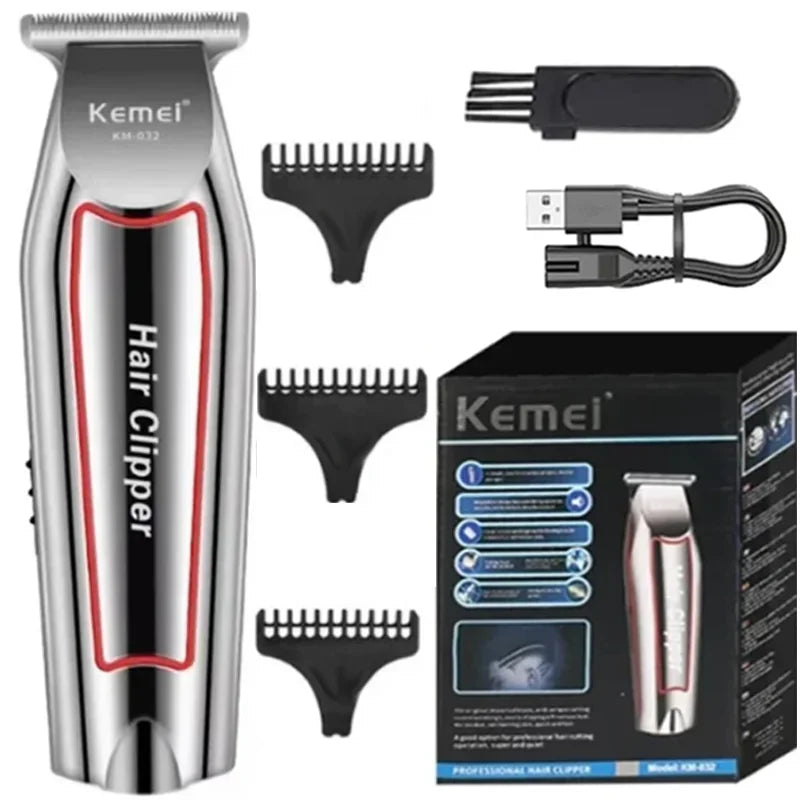Kemei Beard Hair Trimmer Men's Hair Clipper Rechargeable Mustache Facial Shaver Bald Head Haircut Machine Electric Trimer