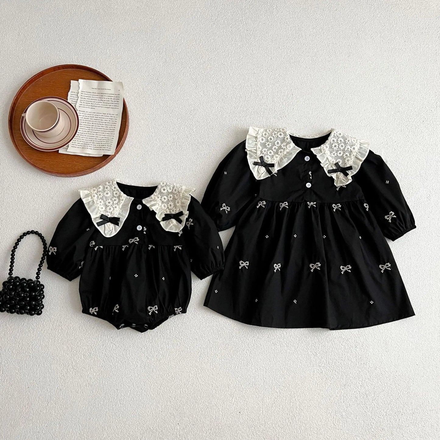 1-6Y Baby Girl Clothing Lace Autumn Casual Dresses Children Fashion Embroidery Sweet Princess Dress Long Sleeve Kids Party Dress