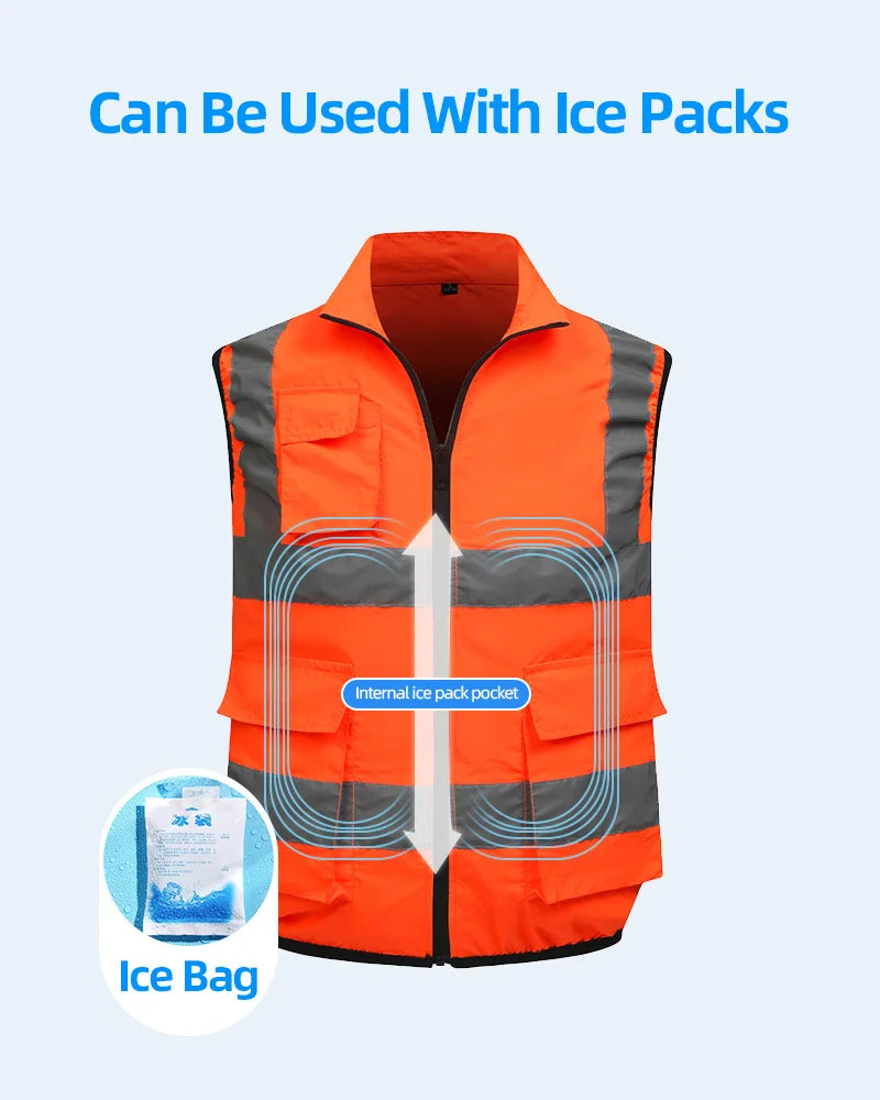 Summer Worker Cooling Vest Men Fan Vest Air Conditioning Clothes Luminous Fan Work Clothes Usb Fan Jacket Body Cooling Clothes