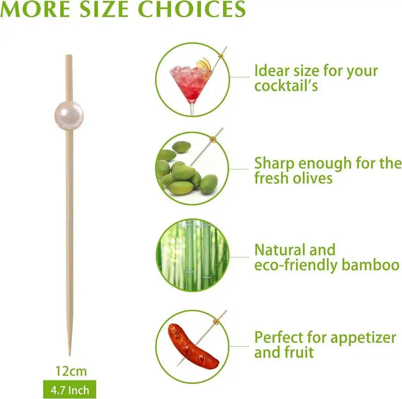 50PCS/pack Disposable Bamboo Sticks Party Decoration Kitchen Gadgets Convenient Easy To Use Health Household Products 12cm