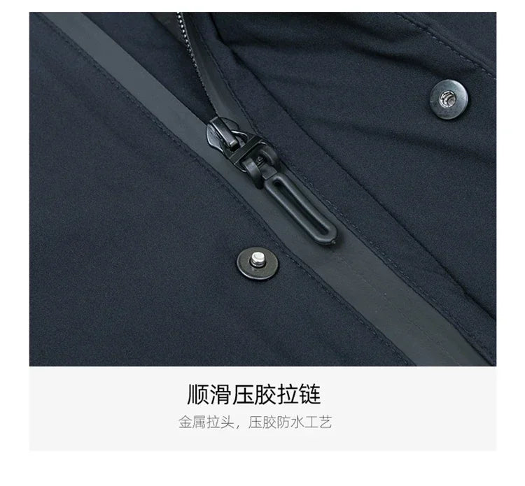 Mens Hooded Jackets Casual Outwear Long Parkas Men New Autumn Winter Warm Waterproof Parkas Jacket Coat 2 PIECES Winter Parkas
