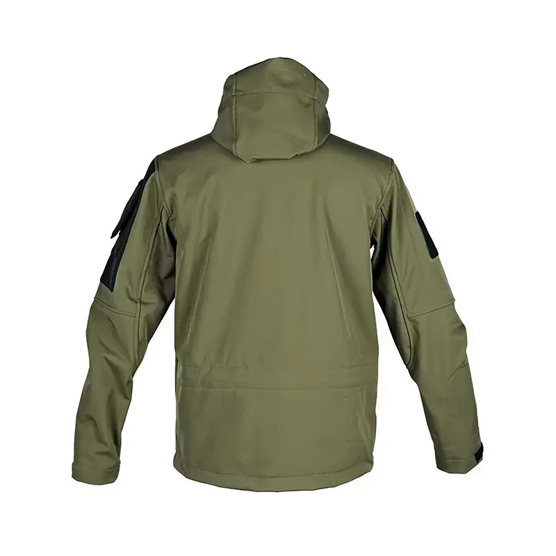 Men Lurker Shark Skin Soft Shell Tactical Jacket Waterproof Fleece Hooded Coat Hunt Clothes Outdoor New Solid Pocket Jacket Men