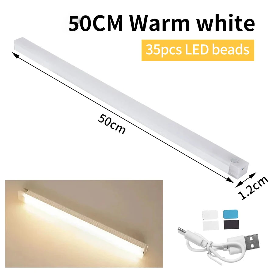 Motion Sensor Cabinet Light USB Rechargeable Lamp Night Light Closet Wardrobe Led Lights Wall Lamps Stair Bedroom Kitchen Lights