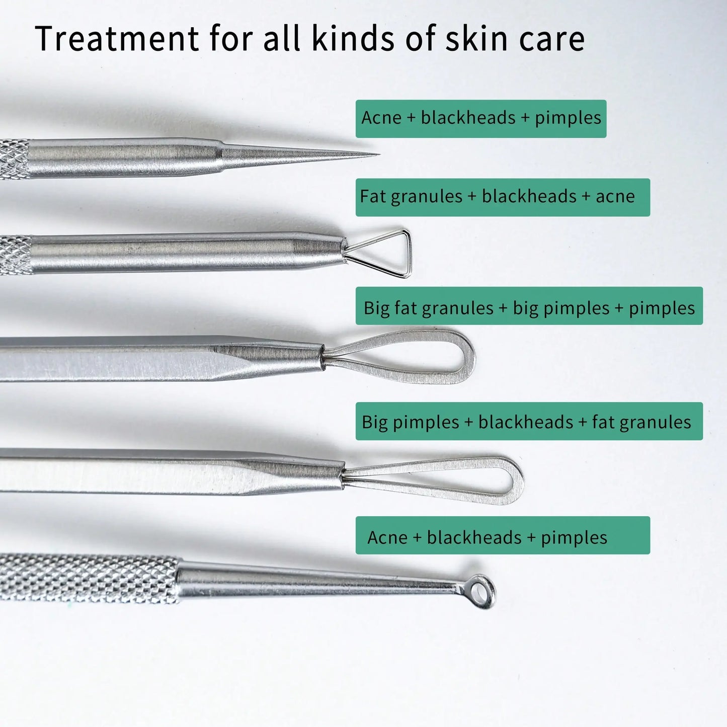 Stainless Steel Blackhead Pore Acne Remover Tool Kit,Professional Facial Cleansing Care Set With Storage Box,Blackhead Extractor