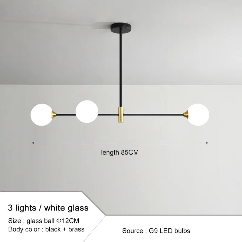 Modern Chandelier for lliving room Minimalist Glass Ball Pendant Lights Home Decoration Dining Room Kitchen Hanging Lamp Bedroom