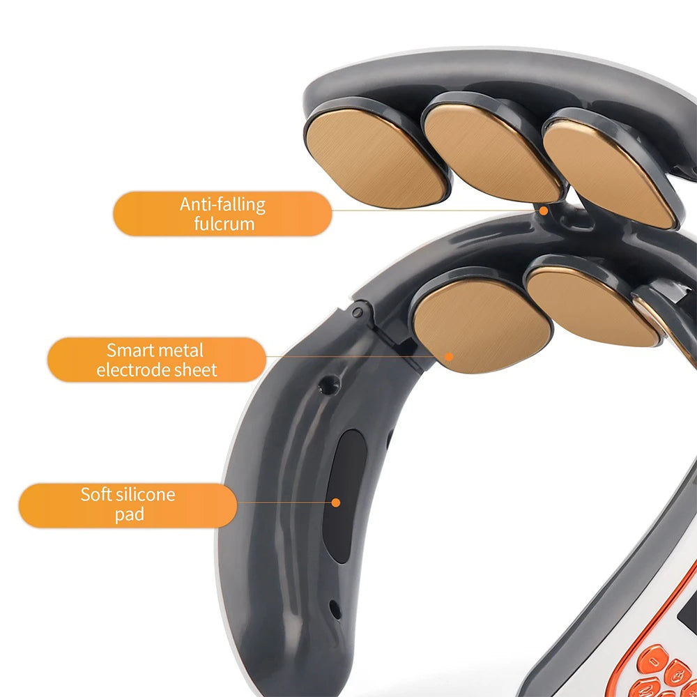 Pulse Neck Massager Heat Pain Relief Cordless Intelligent Deep Tissue Trigger Point Massage Shoulder Cervical Massager