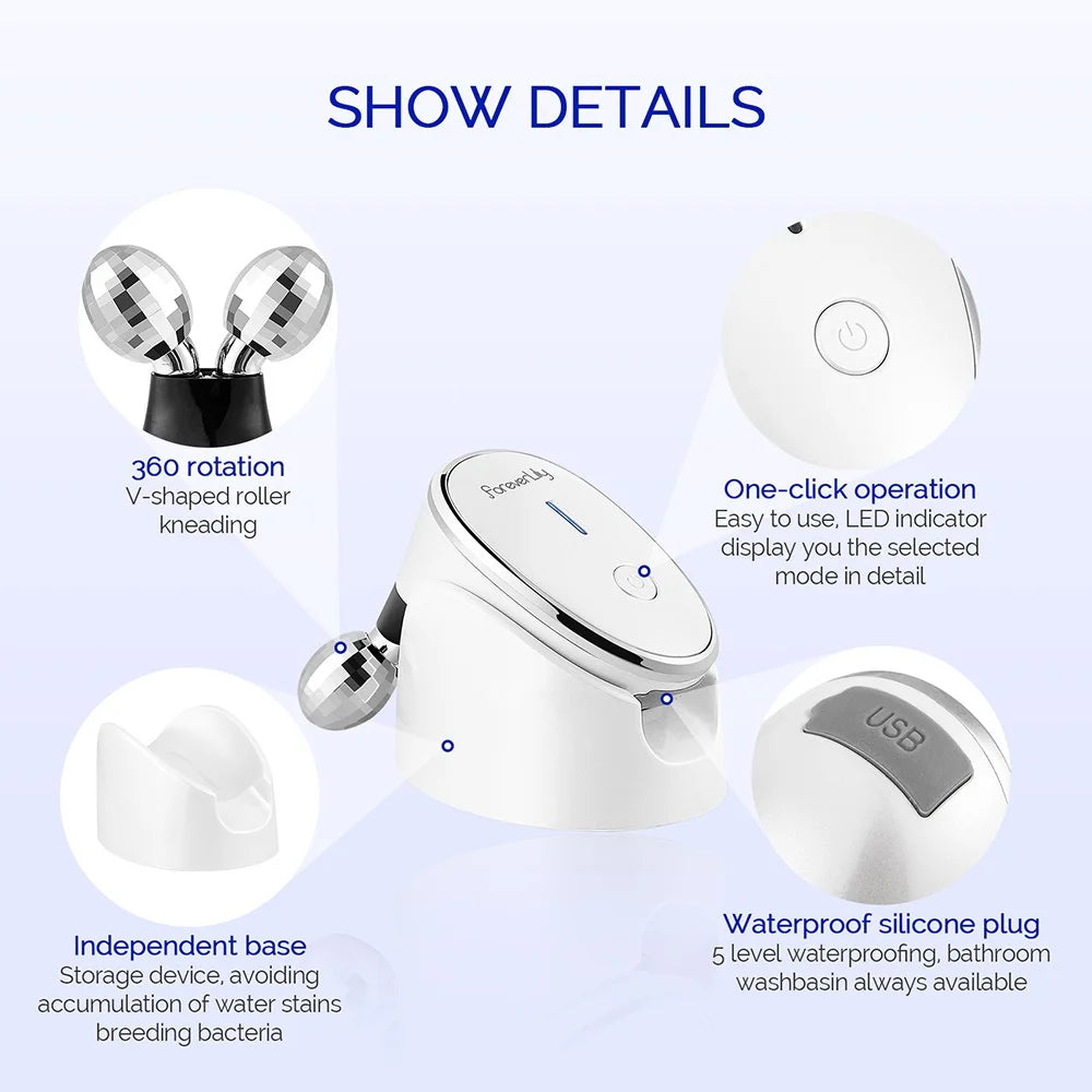 Foreverlily Face Body Roller Massager Facial Lifting Roller Chin Slimmer Double Chin Reducer Face V-line Massage Roller SkinCare