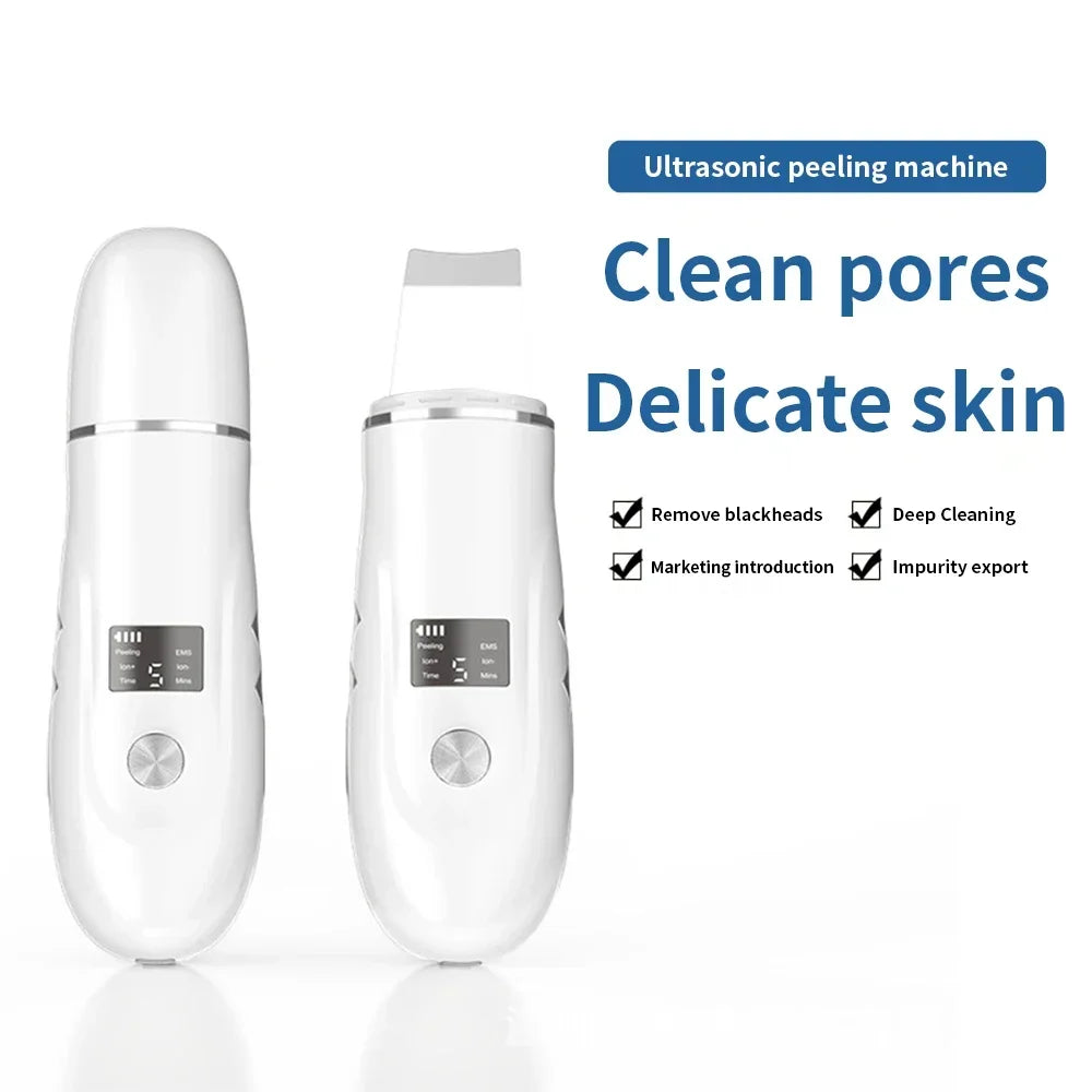 Ultrasonic Skin Scrubber Peeling Blackhead Remover Deep Face Cleaning Ultrasonic Ion Ance Pore Cleaner Facial Shovel skin care