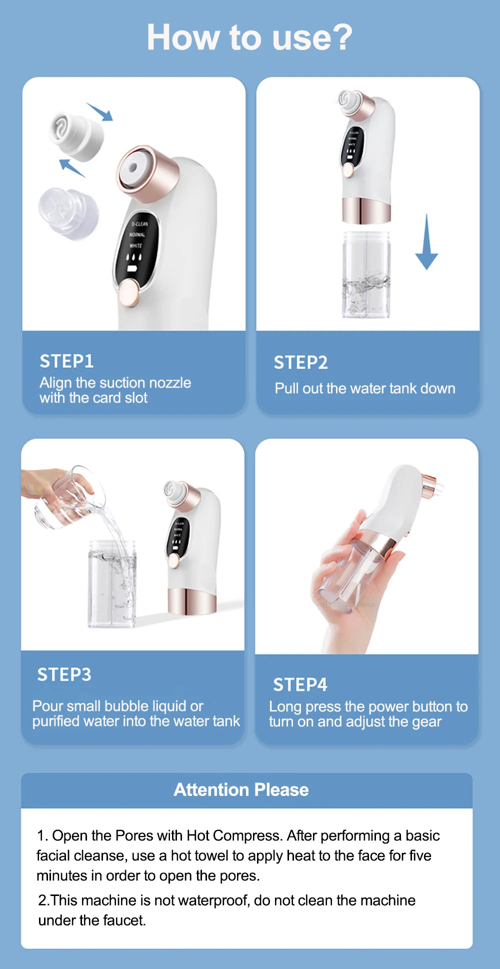 Rechargeable Blackhead Remover Vacuum Facial Pore Cleaner Electric Pimple Blackhead Cleaner Deep Dirt Cleaning Machine for Skin
