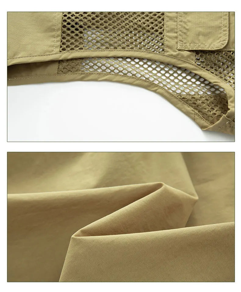 Summer Thin Mesh Vest Outdoor Sportsfor Jackets Bigsize Bomber Sleeveless Vest Casual Tactical Work Wear Camping Fishing Vests