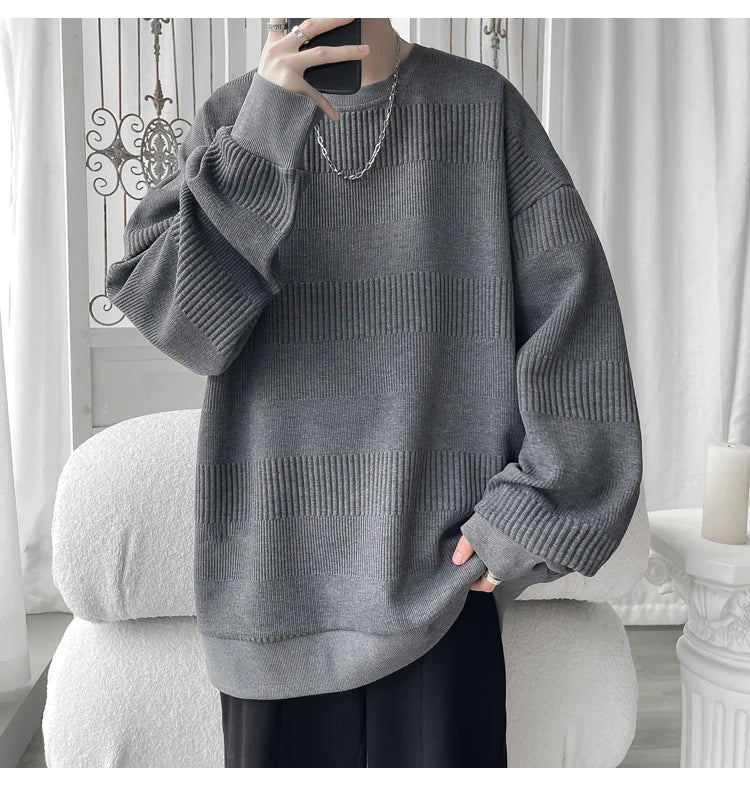 2024 Hoodies Jacquard Sweatshirt Mens White Pullover Streetwear Casual Fashion Clothes Mens Oversized Korean Harajuku T Shirt