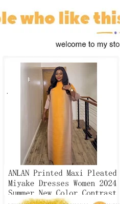 ANLAN Miyake Pleated Maxi Long Dress 3D Flower Splicing Lantern Sleeve Half Turtleneck Formal Dresses for Women 2025 New 5AN9928