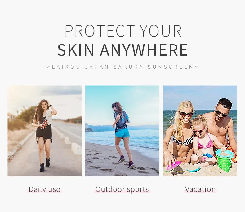 LAIKOU Sakura Sunscreen Spf50 Moisturizer Protector Facial Sun Block Isolation Lotionbloqueador solar faciales