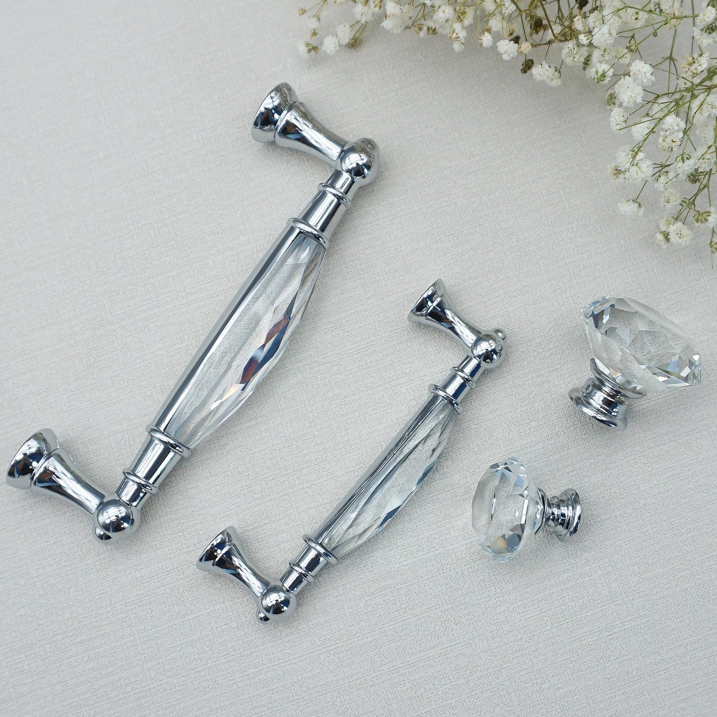 Gold Chrome Cabinet Handles Drawer Single Hole Knobs Luxury Wardrobe Dresser Pulls Modern Kitchen Accessories Furniture Hardware