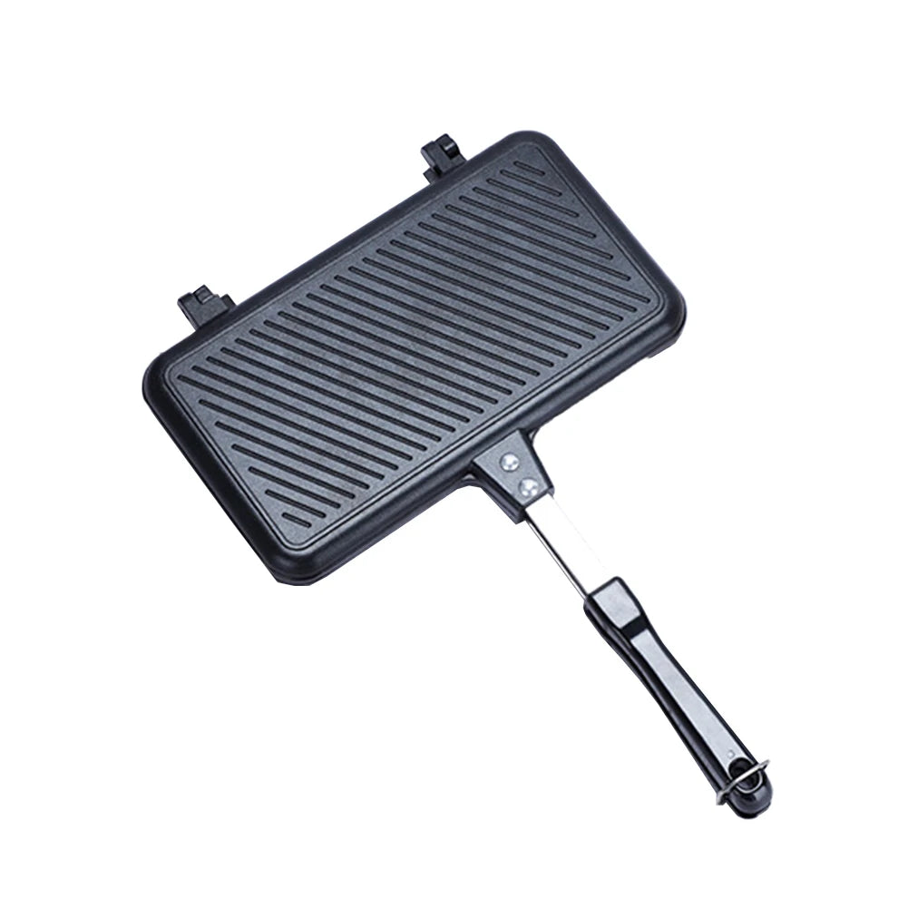 Double Side Bread Frying Pan Non Stick Barbecue Plate Sandwich Toaster Mold Heat-resistant Toastie Waffle Pancake Kitchen Tools
