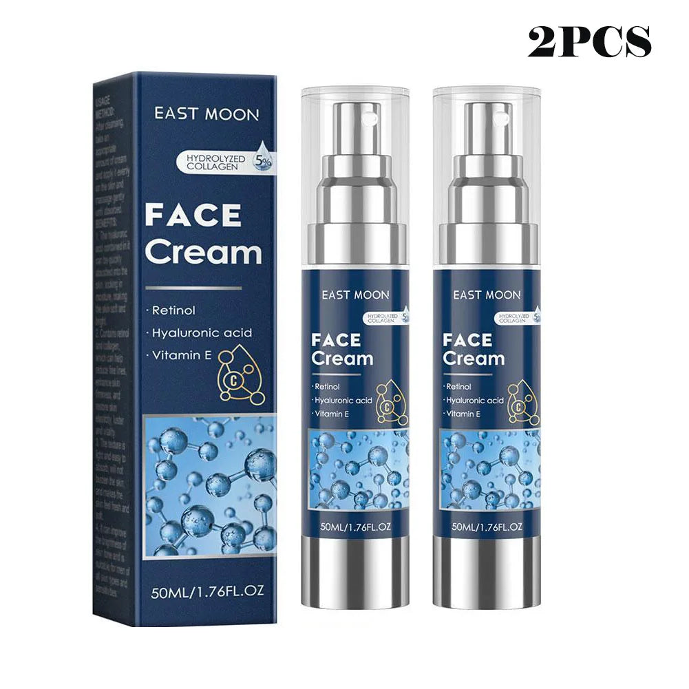 50ml 6-in-1 Men Facial Moisturizer Cream Hydrating Revitalizing Skin Care Particle Face Cream With Collagen Anti Aging & Wrinkle