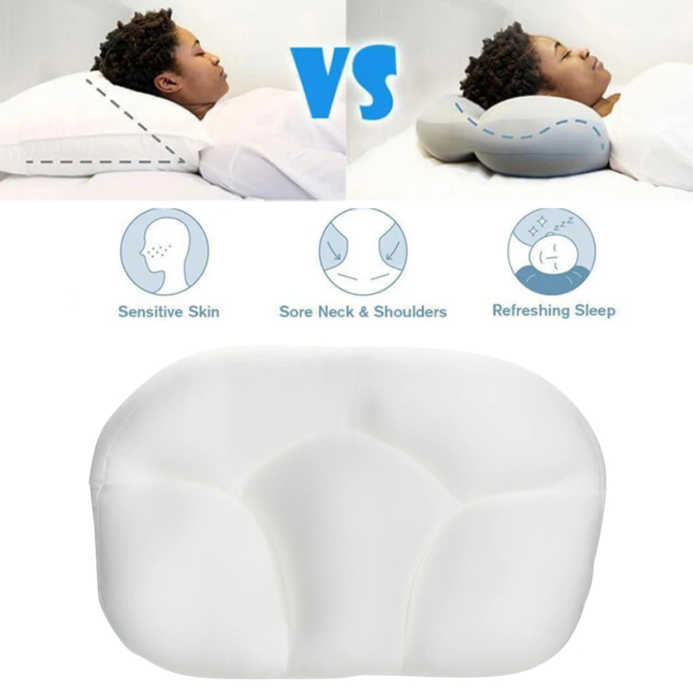Neck Massager Cervical Neck Traction Pillow for Sleeping, Deep Sleep Foam Particles Pillow- Side Sleeper & Back Pillows for Beds