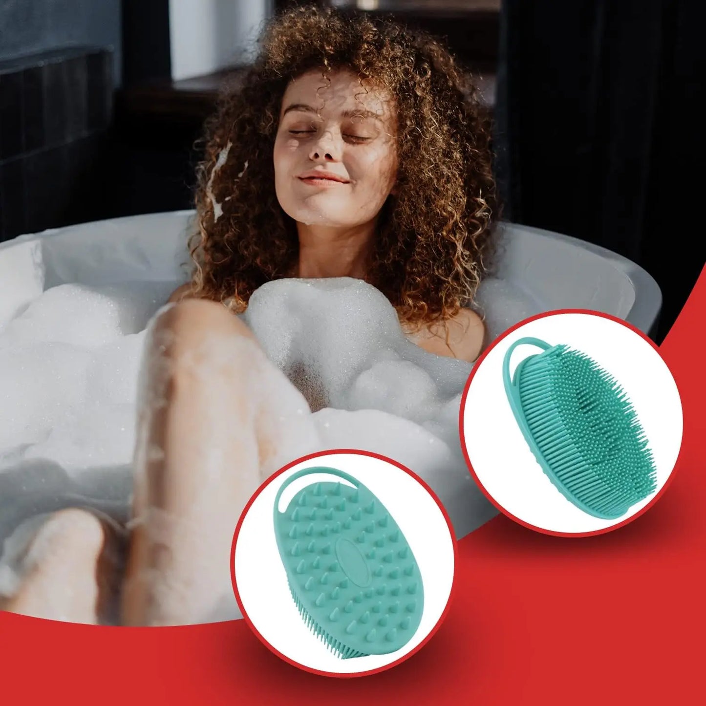 2 in 1 Soft Silicone Body Brush Wash Bath Shower Exfoliating Skin Fit For Baby Bath Shampoo Facial Massage Brush